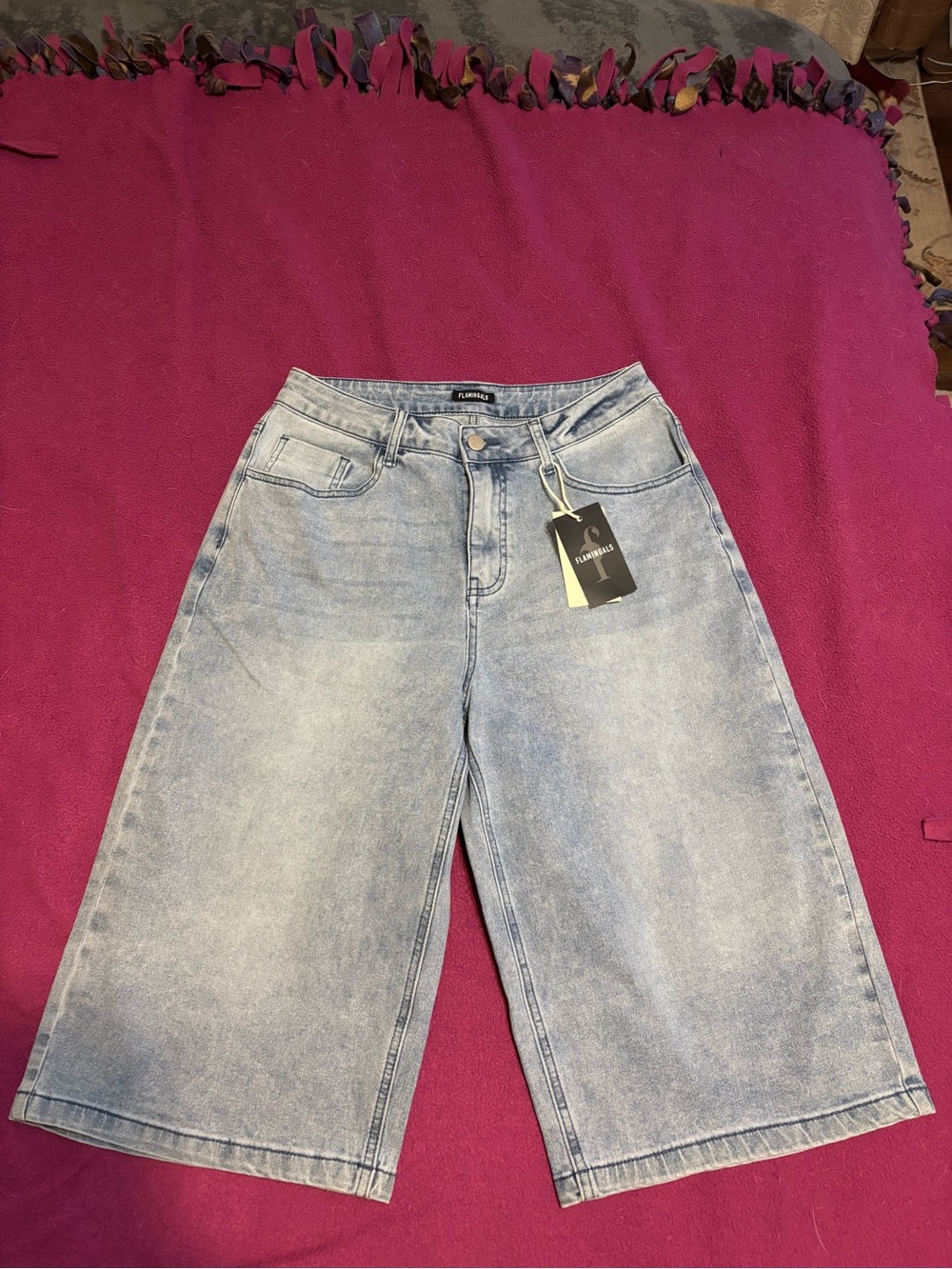 🔥Flamingals High-Rise Light Blue Jorts